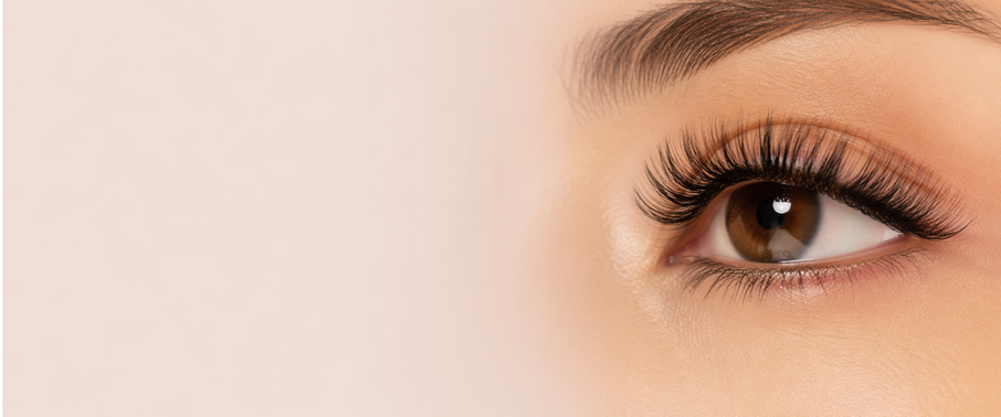 Eye Model with Brown Eyes and Long Lashes