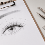Lash mapping tools arranged for client consultation