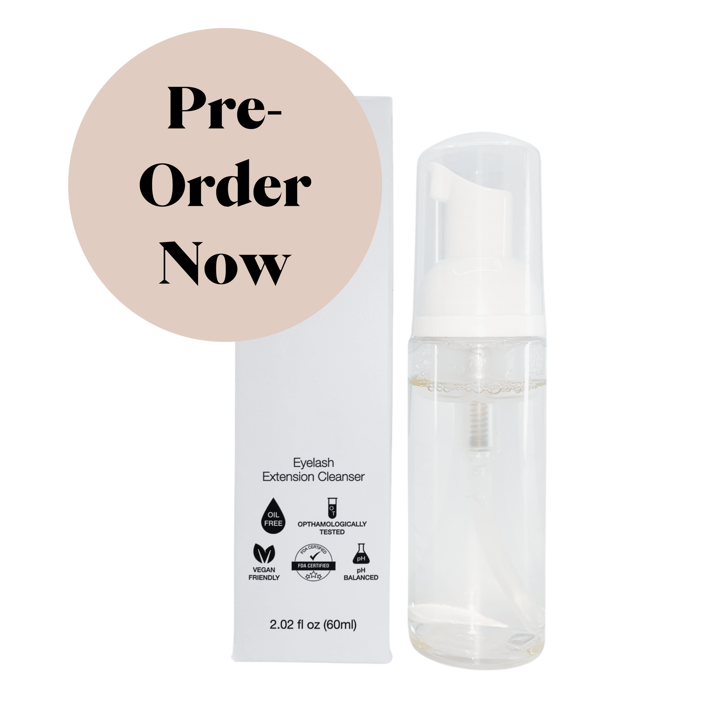 PRE ORDER - White Label Eyelash Extension Foaming Pump - 60ml