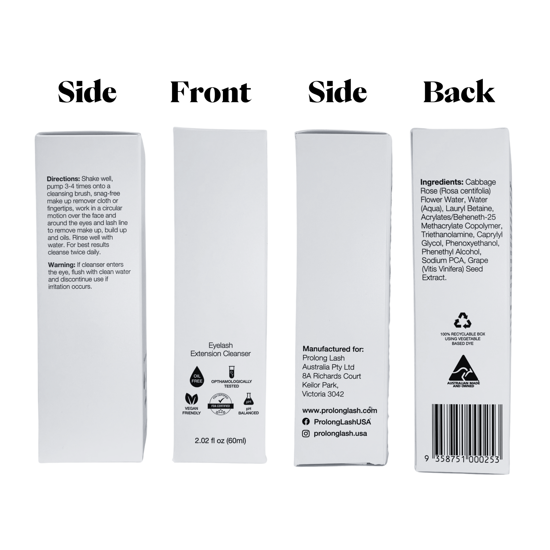 White Label Eyelash Extension Foaming Pump - 2 fl oz / 60ml Prolong Lash US White Label Eyelash Extension Foaming Pump - 2 fl oz / 60ml Prolong Lash US