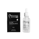 3ml Prolong Lash Under Eye Hydrating Serum sample packet and 30ml glass bottle with dropper